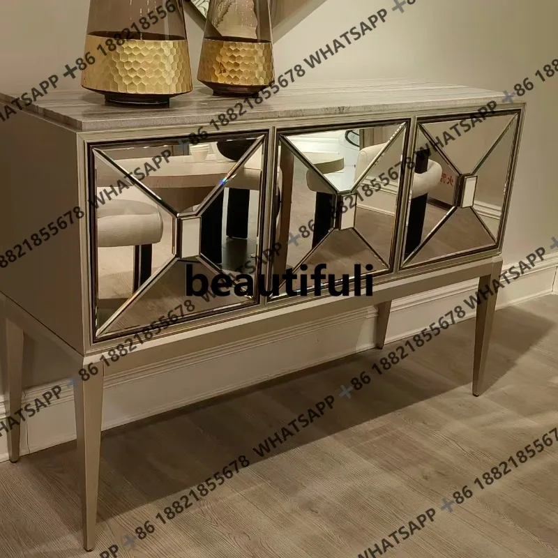 Light luxury solid wood entrance cabinet, retro and old entrance mirror, storage, entrance cabinet
Light luxury solid wood entrance cabinet, retro and old entrance mirror, storage, entrance cabinet
