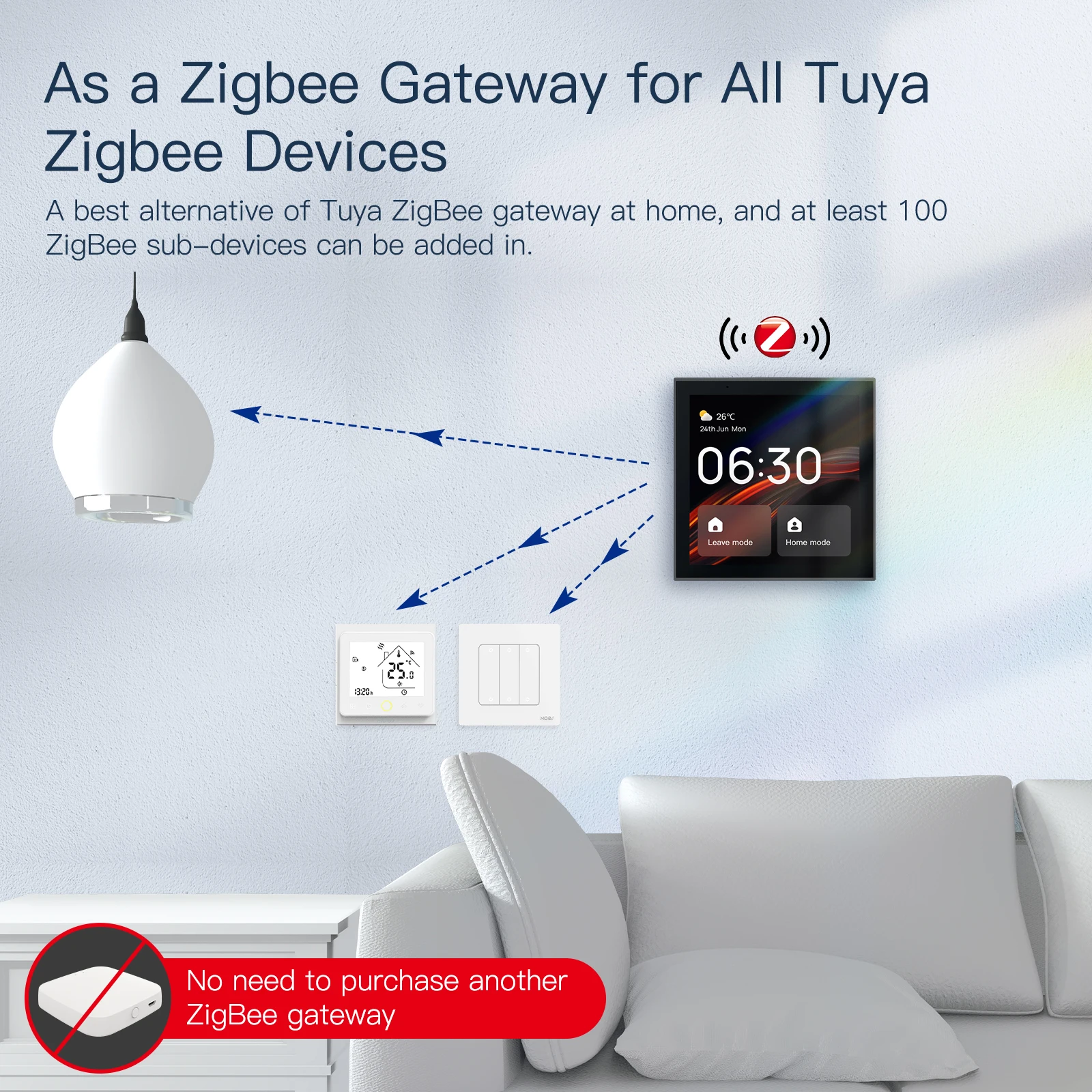 Tuya Smart Home System Automation WiFi Central Control Panel Built-in Zigbee Gateway Alexa Voice Control Touch Wall Switches
Tuya Smart Home System Automation WiFi Central Control Panel Built-in Zigbee Gateway Alexa Voice Control Touch Wall Switches