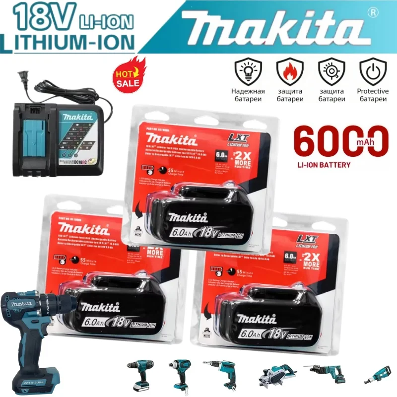 Genuine High Density 18V 6000mAh Rechargeable Lithium Battery BL1860 BL1840 BL1830 Compatible with All Makita 18V LXT Tools
Genuine High Density 18V 6000mAh Rechargeable Lithium Battery BL1860 BL1840 BL1830 Compatible with All Makita 18V LXT Tools