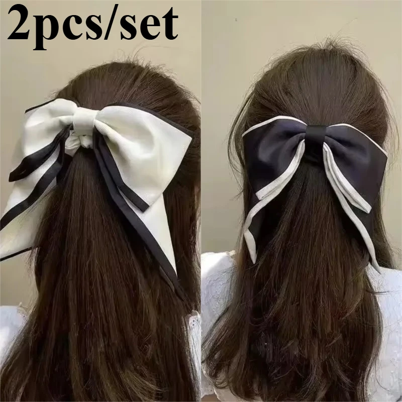Large Bow Ribbon Hair Rope Rings Fashionable Black White Streamer Hair Ring for Women Ponytail Hold Headdress Hair Accessories
Large Bow Ribbon Hair Rope Rings Fashionable Black White Streamer Hair Ring for Women Ponytail Hold Headdress Hair Accessories