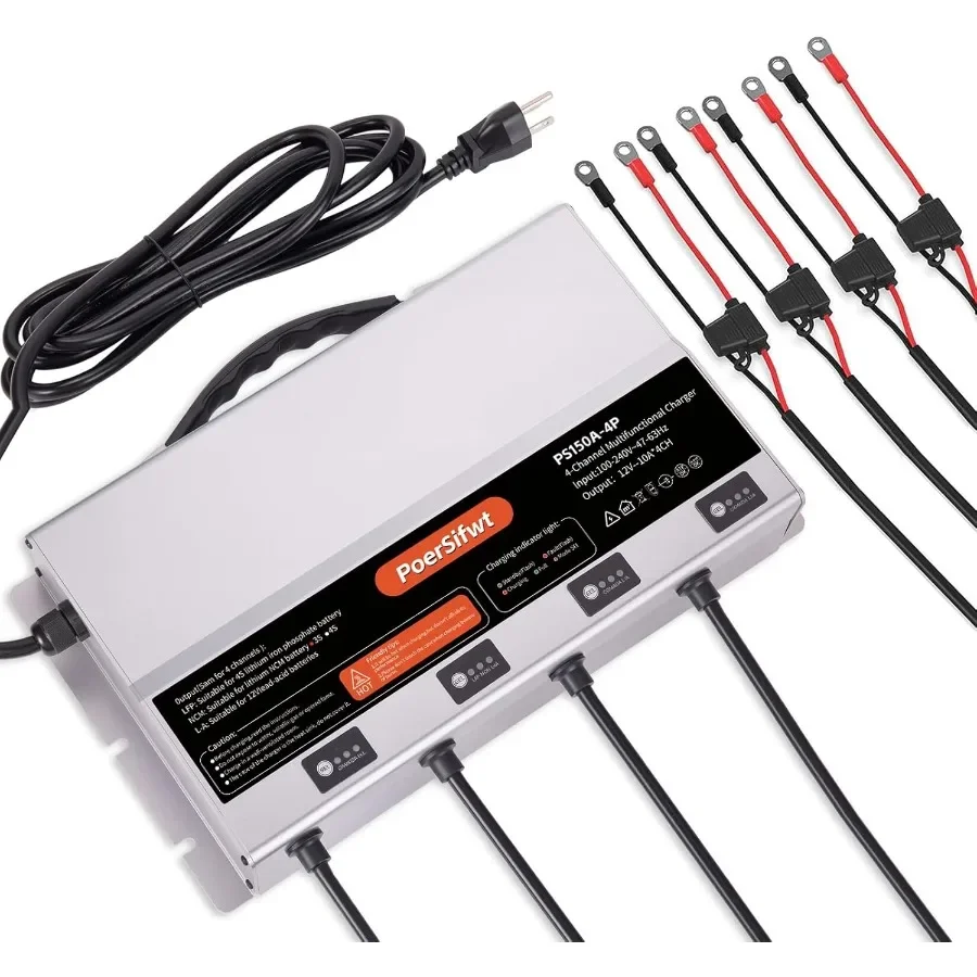 3 Bank 12V 10A Marine Battery Charger Dual Output Smart Charger for LiFePO4 Lithium Lead Acid Batteries with 0V Start for Boat
3 Bank 12V 10A Marine Battery Charger Dual Output Smart Charger for LiFePO4 Lithium Lead Acid Batteries with 0V Start for Boat
