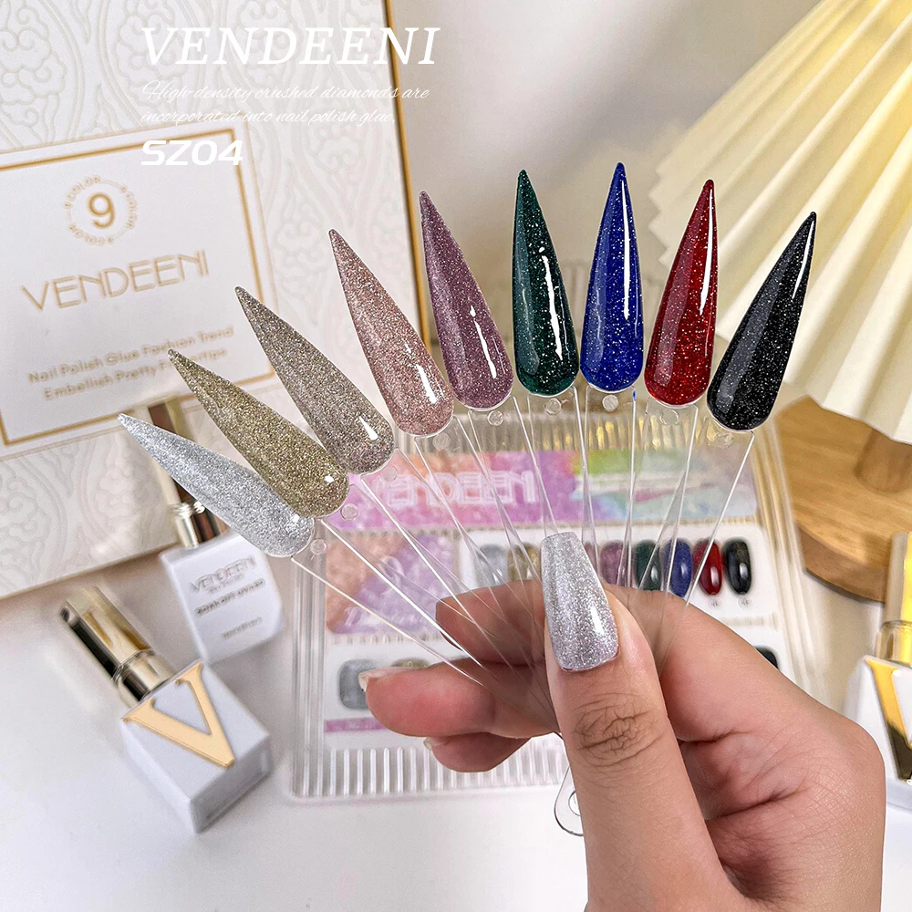 Vendeeni 9 Colors/set Gold Silver Red Black Glitter Broken Diamond Gel Nail Polish UV LED Sequins Gel Varnish With Color Card
Vendeeni 9 Colors/set Gold Silver Red Black Glitter Broken Diamond Gel Nail Polish UV LED Sequins Gel Varnish With Color Card