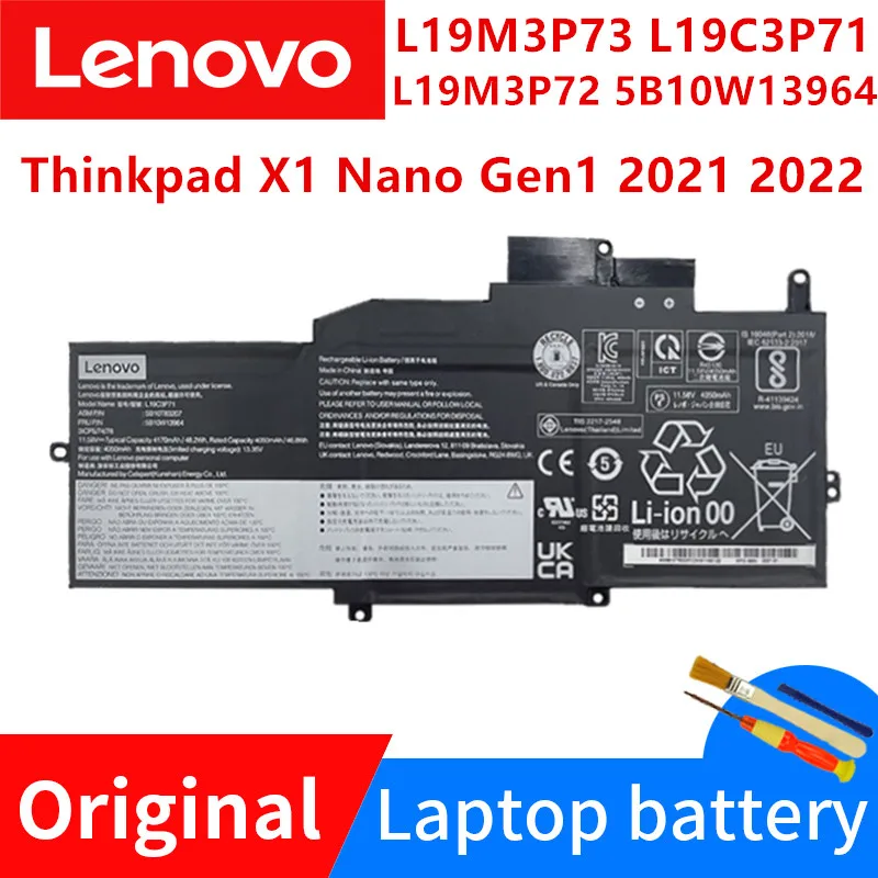 New Lenovo Original Thinkpad X1 Nano Gen1 2021 2022 Notebook Battery L19M3P73 L19C3P71 L19M3P72 SB10T83207 5B10W13964
New Lenovo Original Thinkpad X1 Nano Gen1 2021 2022 Notebook Battery L19M3P73 L19C3P71 L19M3P72 SB10T83207 5B10W13964