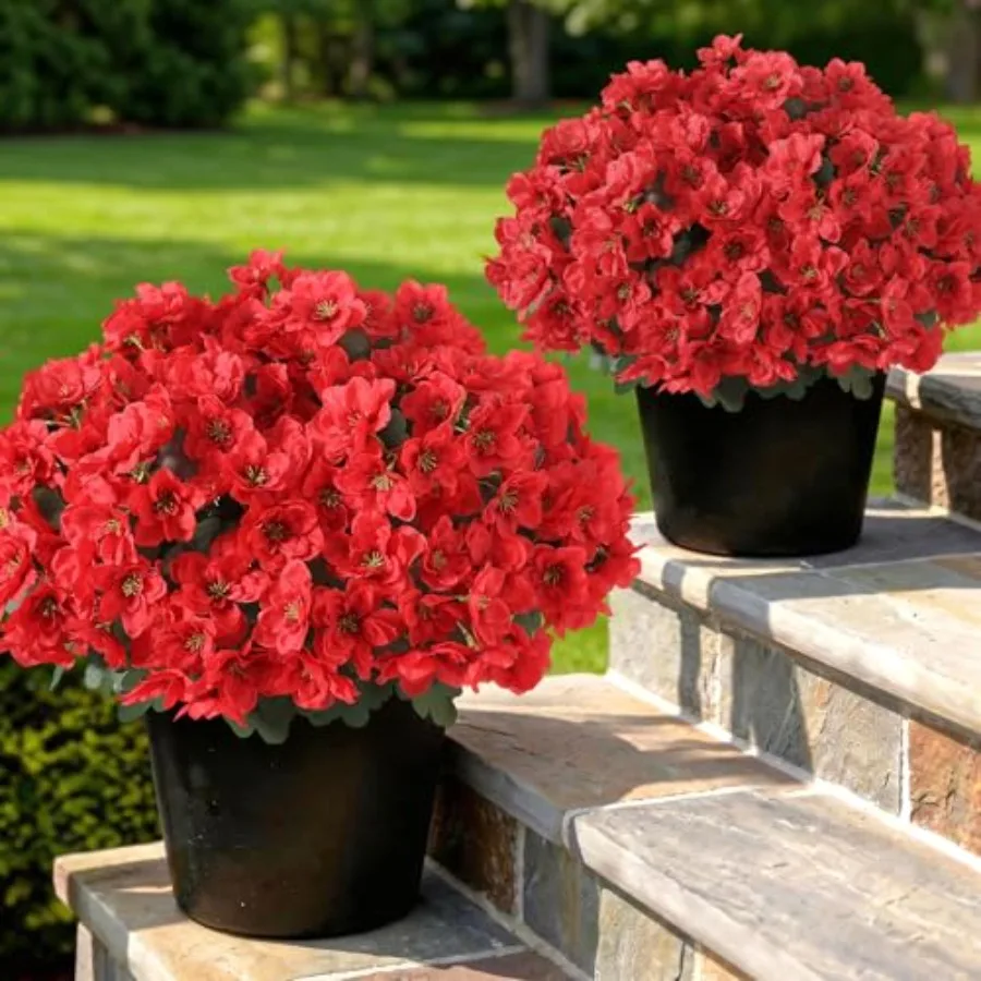 Set of 2 Artificial Azalea Flower Topiary Trees - Fake Silk Flower Potted Plants, Sun-Resistant Faux Outdoor Azalea Bushes for
Set of 2 Artificial Azalea Flower Topiary Trees - Fake Silk Flower Potted Plants, Sun-Resistant Faux Outdoor Azalea Bushes for