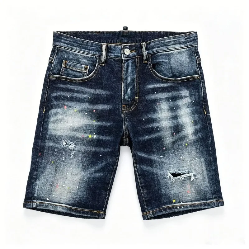 Retro Graffiti Ripped Denim Shorts Men's Spandex Stretch Jeans Summer Knee Length American Streetwear Y2K Hole Jorts
Retro Graffiti Ripped Denim Shorts Men's Spandex Stretch Jeans Summer Knee Length American Streetwear Y2K Hole Jorts