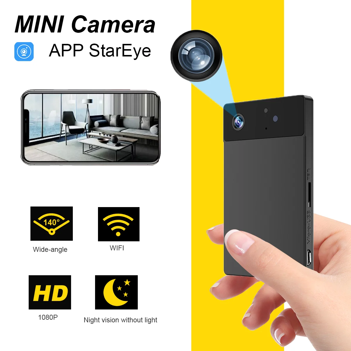Мини-камера Wi-Fi, маленькая домашняя камера HD 1080P, ночное видение, ome Security, частная модель, мониторинг, беспроводная камера
Мини-камера Wi-Fi, маленькая домашняя камера HD 1080P, ночное видение, ome Security, частная модель, мониторинг, беспроводная камера