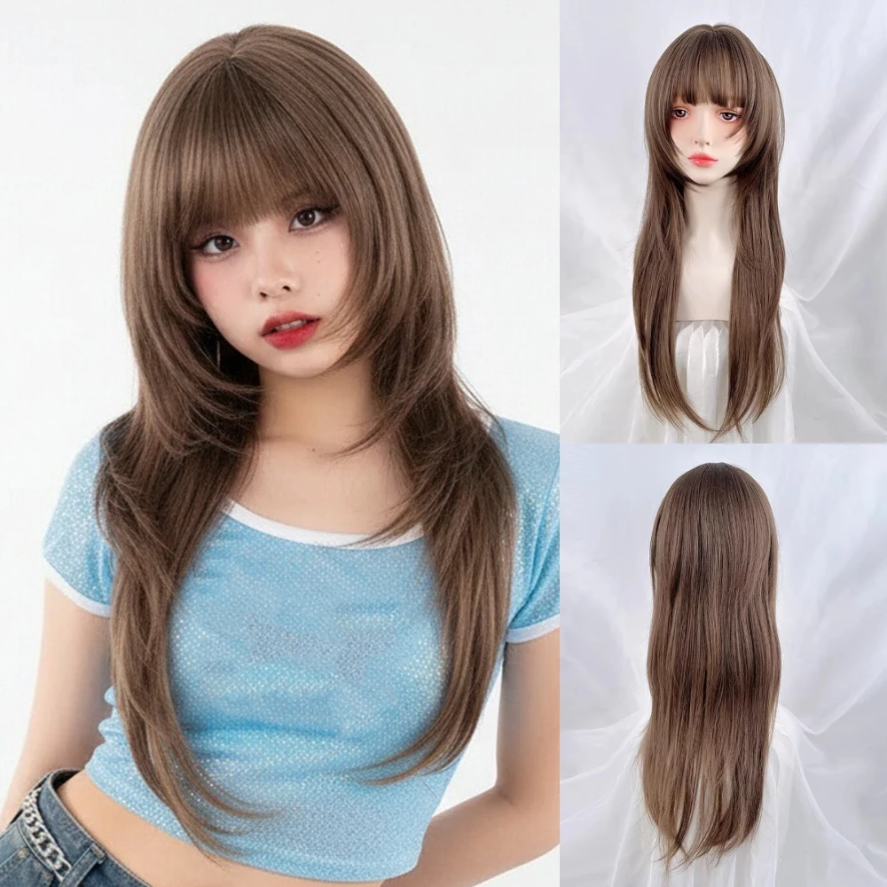VICWIG Women Long Straight Synthetic Brown Jellyfish Head Wig with Bangs Fluffy Lolita Cosplay Wig for Daily Party
VICWIG Women Long Straight Synthetic Brown Jellyfish Head Wig with Bangs Fluffy Lolita Cosplay Wig for Daily Party