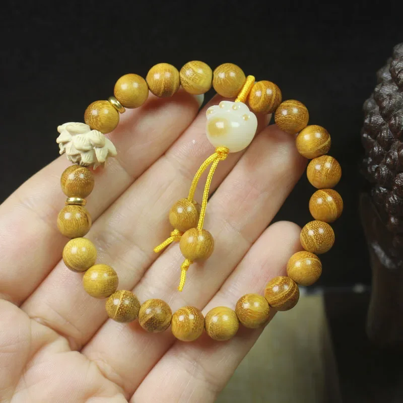 Gold Wood Lotus Cat Claw Bracelet, Buddha Beads, Women's Lucky Bracelet, Jewelry, Gifts
Gold Wood Lotus Cat Claw Bracelet, Buddha Beads, Women's Lucky Bracelet, Jewelry, Gifts