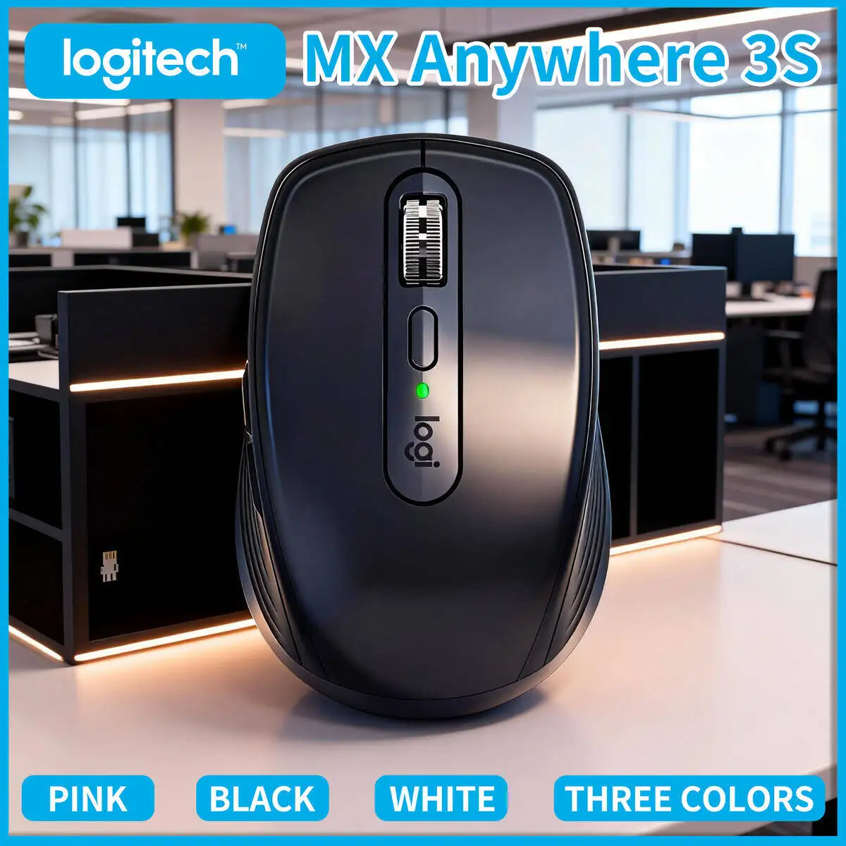Premium MX Anywhere 3S - 8K DPI, 3-Device Bluetooth, Silent Click, Ideal for Home Studio & Creative Work Task