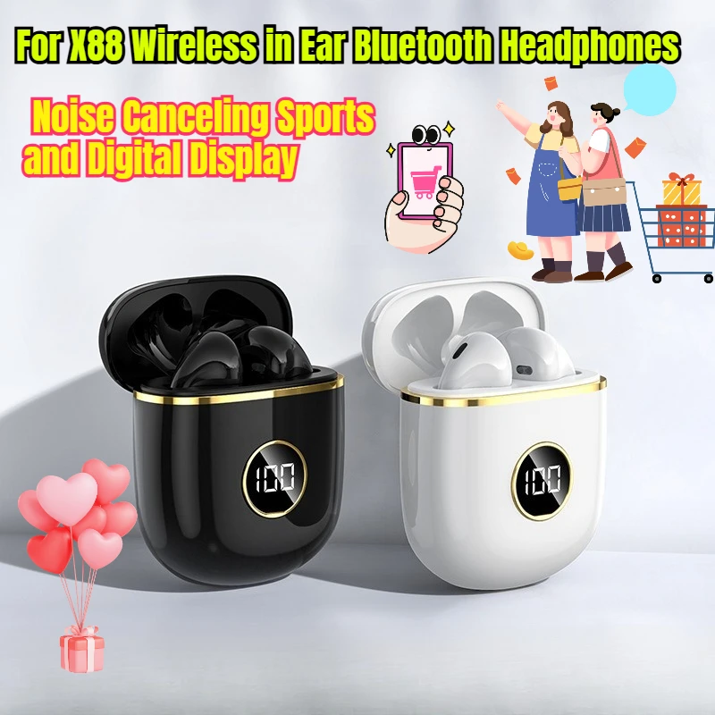 For X88 Wireless in Ear Bluetooth Headphones with Noise Canceling Sports and Digital Display
For X88 Wireless in Ear Bluetooth Headphones with Noise Canceling Sports and Digital Display