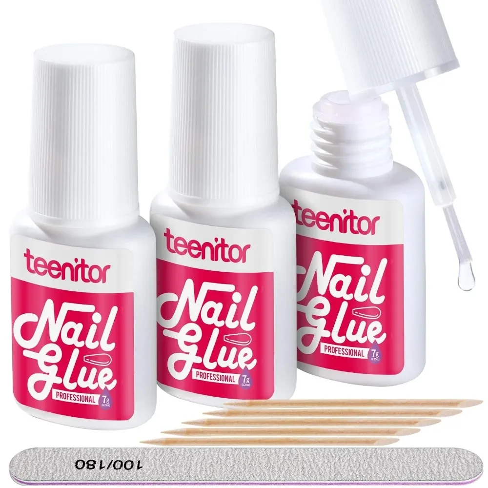 Super Strong Brush on Nail Glue for Press on Nails and Gel Tips Repair 3 Pack with Nail Files Professional Nail Adhesive for Artificial Nails and Broken Nail Fix
Super Strong Brush on Nail Glue for Press on Nails and Gel Tips Repair 3 Pack with Nail Files Professional Nail Adhesive for Artificial Nails and Broken Nail Fix