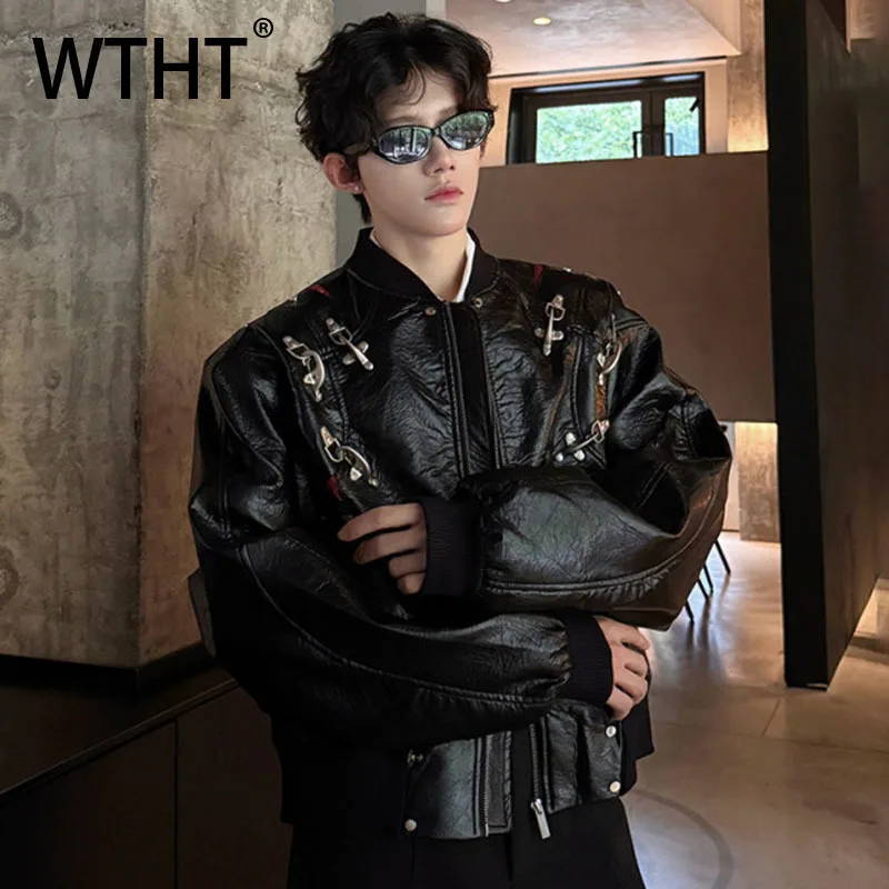 WTHT Fashion Men's Leather Spliced Metal High Street Coats Trendy American Style Zipper Lapel Jackets Male 2025 Autumn 2A2063
WTHT Fashion Men's Leather Spliced Metal High Street Coats Trendy American Style Zipper Lapel Jackets Male 2025 Autumn 2A2063