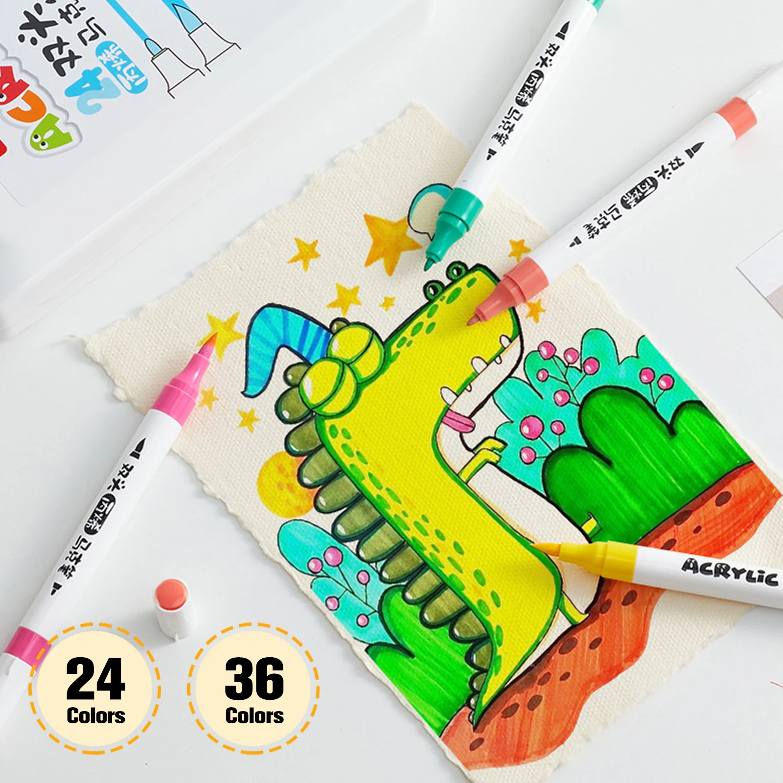 24/36Pcs Acrylic Paint Pens Dual Tip Paint Pens 24/36 Colors Waterproof Acrylic Paint Marker Quick-Drying Art Painting Pen Set 
24/36Pcs Acrylic Paint Pens Dual Tip Paint Pens 24/36 Colors Waterproof Acrylic Paint Marker Quick-Drying Art Painting Pen Set