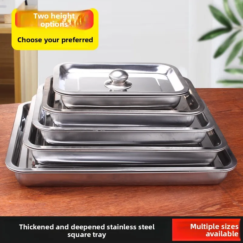 Extra Thi Stainl Steel Rectangular Tray with Lid Deepened Fi Cooking Di Metal mat Sle Dining Utensils
Extra Thi Stainl Steel Rectangular Tray with Lid Deepened Fi Cooking Di Metal mat Sle Dining Utensils