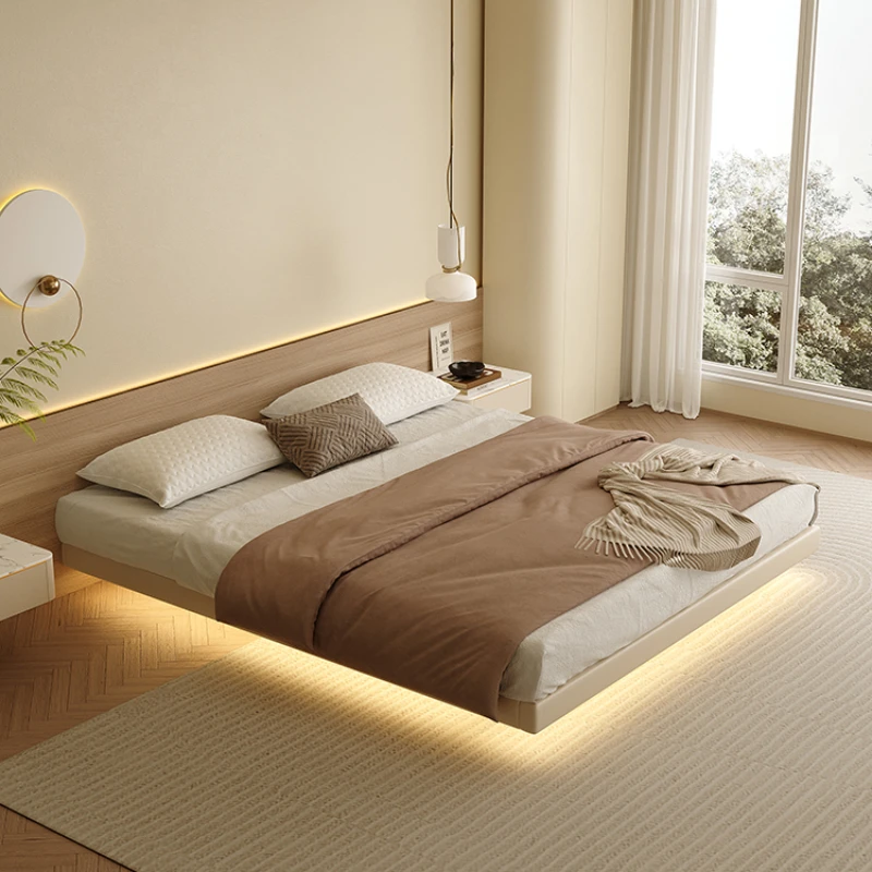 No bedside storage suspended bed, modern simple Italian minimalist double bed, high box wabi-sabi cream style suspended bed
No bedside storage suspended bed, modern simple Italian minimalist double bed, high box wabi-sabi cream style suspended bed