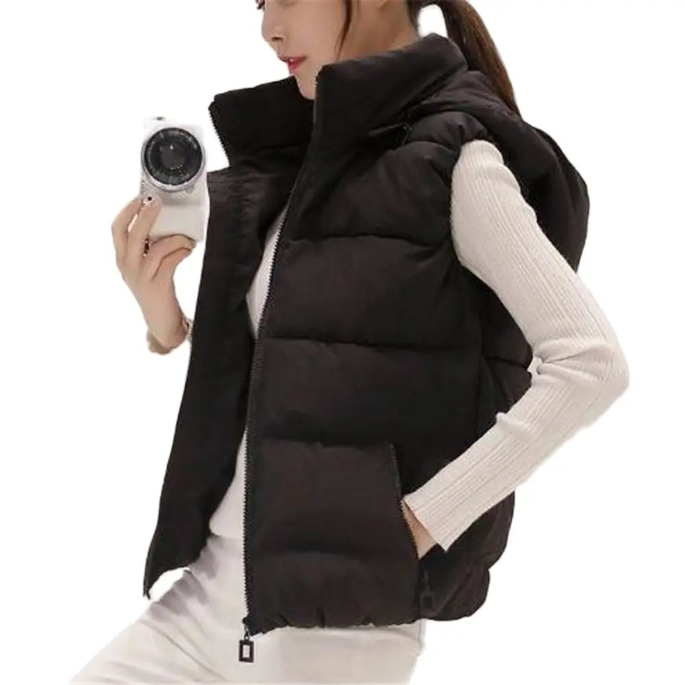 Woman Hot Sale Hooded Thick Down Sleeveless Jackets Female Hot Sale Warm Cotton Parkas Vests Hot Sale Winter Waistcoat Gilet
Woman Hot Sale Hooded Thick Down Sleeveless Jackets Female Hot Sale Warm Cotton Parkas Vests Hot Sale Winter Waistcoat Gilet