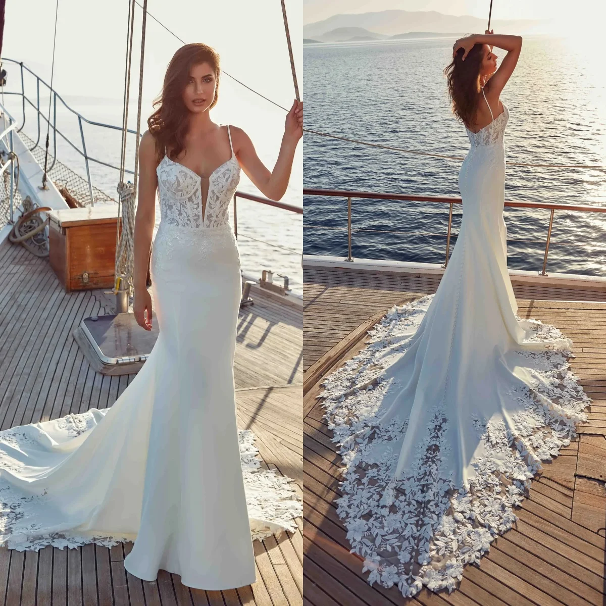 Glamorous Mermaid Wedding Dresses Lace Appliques Sleeveless Bridal Gowns Glitter Sequins Backless Customized Vestidos De Mariee
Glamorous Mermaid Wedding Dresses Lace Appliques Sleeveless Bridal Gowns Glitter Sequins Backless Customized Vestidos De Mariee