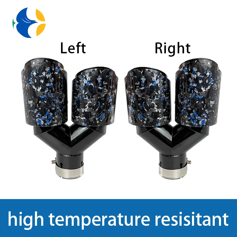 1 pcs AK Logo Blue Foil Forged Carbon Fiber + Black Stainless Steel Car Dual Exhaust Tip Double End Pipe Modification Muffler
1 pcs AK Logo Blue Foil Forged Carbon Fiber + Black Stainless Steel Car Dual Exhaust Tip Double End Pipe Modification Muffler