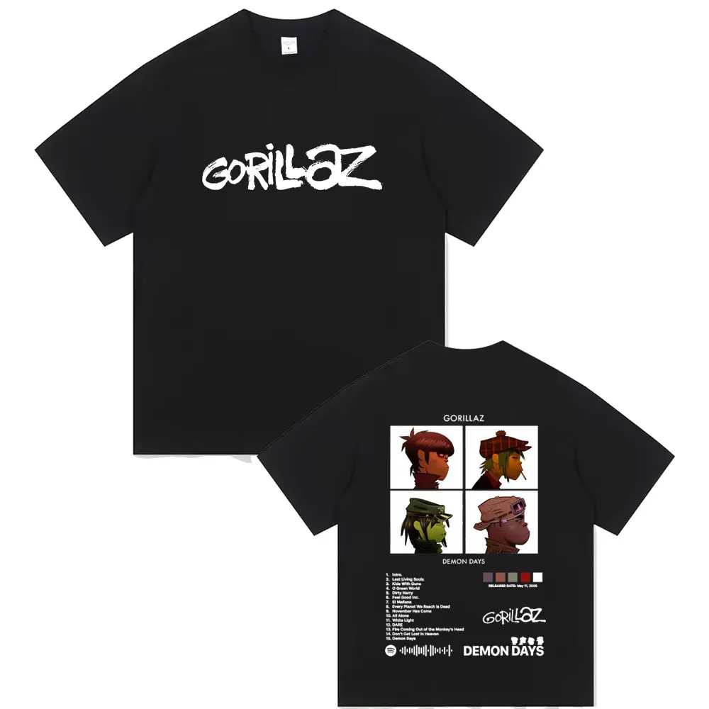 Hot Rock Band Gorillaz T Shirts Demon Days Album Graphic T-shirt Summer Men Women Clothing Hip Hop Fashion Oversized Streetwear
Hot Rock Band Gorillaz T Shirts Demon Days Album Graphic T-shirt Summer Men Women Clothing Hip Hop Fashion Oversized Streetwear