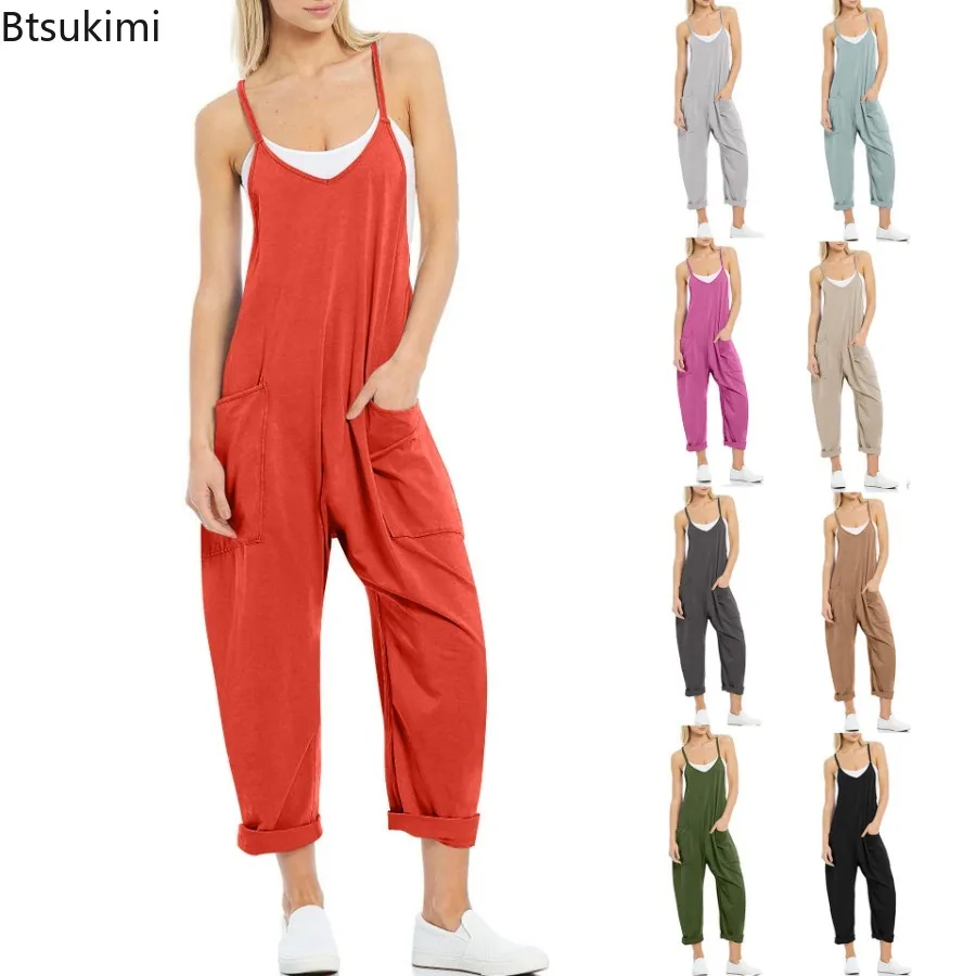 Summer Stretch Jumpsuit for Women Stylish Solid Knitted Jumpsuits Women Big Pocket Jumpsuit Ladies Straight Overalls for Women
Summer Stretch Jumpsuit for Women Stylish Solid Knitted Jumpsuits Women Big Pocket Jumpsuit Ladies Straight Overalls for Women