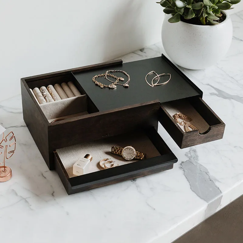 Wooden Jewelry Box Drawer Earring Necklace Storage Boxes Women Ring Jewelry Organizer Display Box Luxury Watch Storage Boxes
Wooden Jewelry Box Drawer Earring Necklace Storage Boxes Women Ring Jewelry Organizer Display Box Luxury Watch Storage Boxes