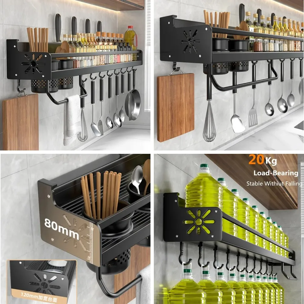 Hanging Kitchen Organizer: Knife Stand, Spice Rack, Utensil Holder & Chopsticks Rest
Hanging Kitchen Organizer: Knife Stand, Spice Rack, Utensil Holder & Chopsticks Rest