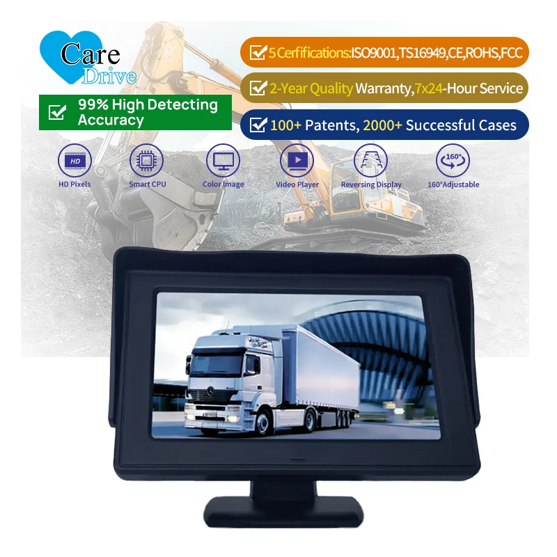 AlwayCare Customized 4 Pin Head Reversing Camera Monitor Kits 2 Channels 4.3 Inch Digital Screen for Mining Truck Vehicles Cars
AlwayCare Customized 4 Pin Head Reversing Camera Monitor Kits 2 Channels 4.3 Inch Digital Screen for Mining Truck Vehicles Cars