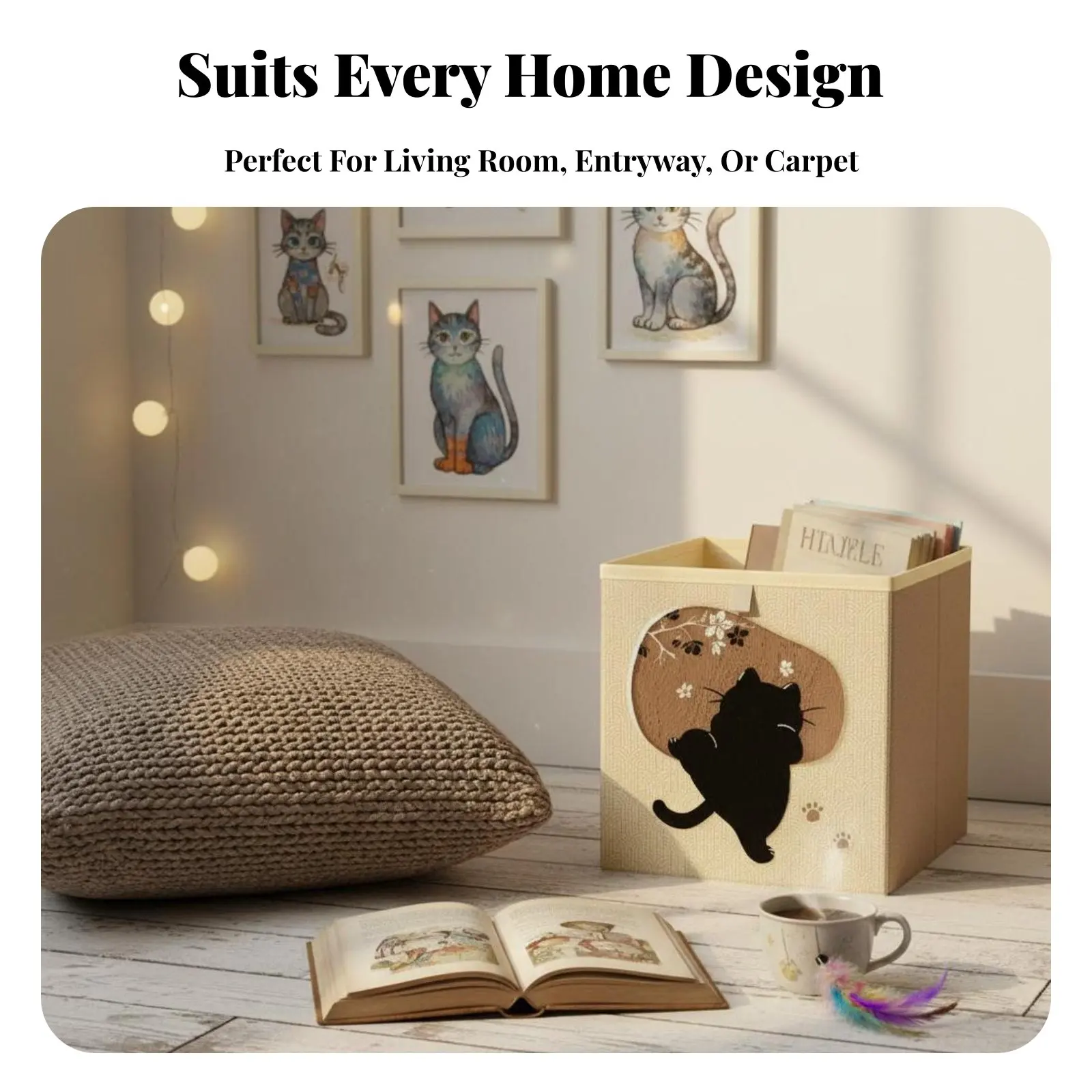 Складной короб для хранения с принтом кошки, складная корзина для хранения с принтом кошки, прочные ручки с передней ручкой для родителей, для шкафа
Складной короб для хранения с принтом кошки, складная корзина для хранения с принтом кошки, прочные ручки с передней ручкой для родителей, для шкафа