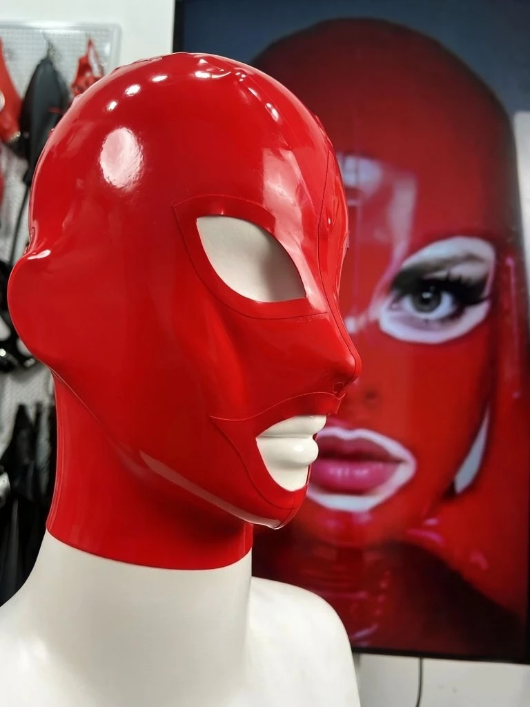 Solid Red Rubber Hood with Oval Eyes Mouth Opening Role Play Neutral Rave Party Mask Outfit
Solid Red Rubber Hood with Oval Eyes Mouth Opening Role Play Neutral Rave Party Mask Outfit