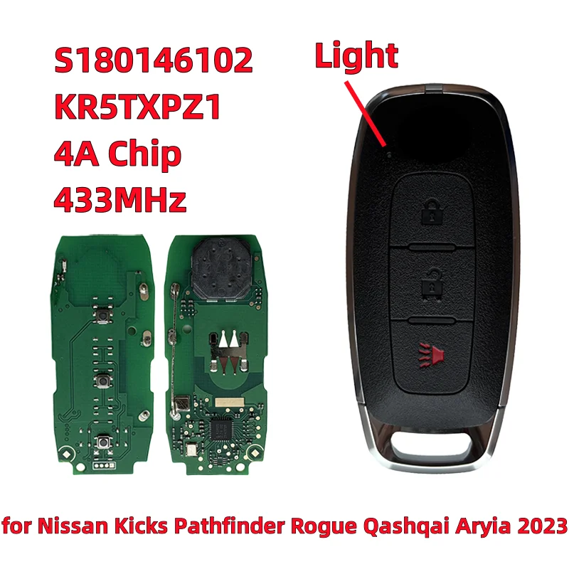 FCCID: KR5TXPZ1 Smart Remote Key 2+1 BT 434Mhz ASK 4A Chip S180146102 For 2023 Nissan Versa Pathfinder Rogue Kicks Qashqai Aryia
FCCID: KR5TXPZ1 Smart Remote Key 2+1 BT 434Mhz ASK 4A Chip S180146102 For 2023 Nissan Versa Pathfinder Rogue Kicks Qashqai Aryia