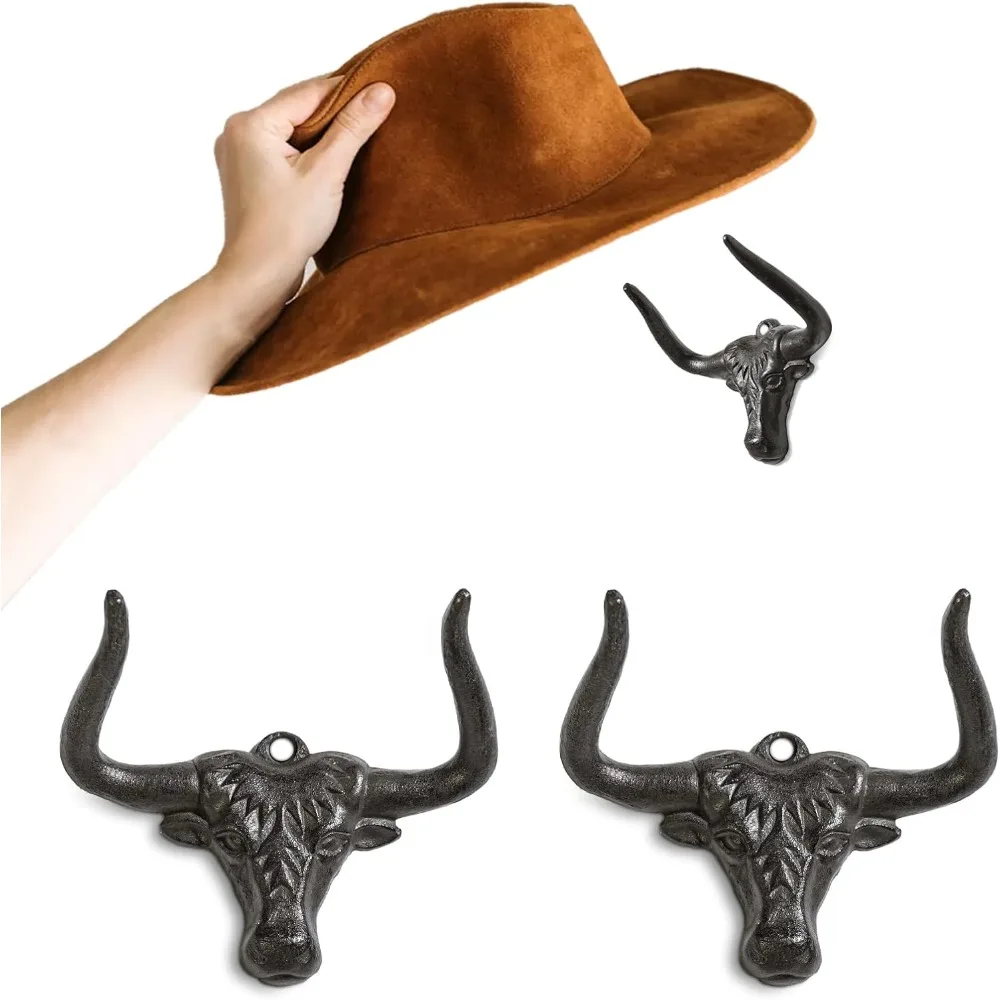 Hat Hooks for Wall 2 Pack Modern Cast Iron Hat Holder Rack Cowgirl Hat Hanger Vintage Western Wall Decor Longhorn Hooks
Hat Hooks for Wall 2 Pack Modern Cast Iron Hat Holder Rack Cowgirl Hat Hanger Vintage Western Wall Decor Longhorn Hooks