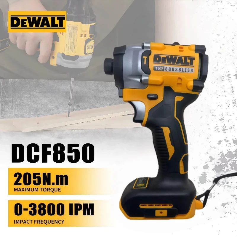 DeWALT DCF850 3250RPM Brushless Impact Driver Cordless Intelligent Tools 205N.m high torque electric tool
DeWALT DCF850 3250RPM Brushless Impact Driver Cordless Intelligent Tools 205N.m high torque electric tool