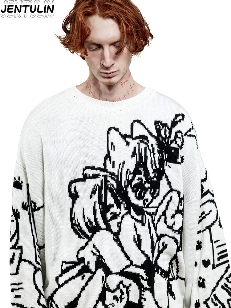 Retro Oversize Punk Pullover Anime Girl Cartoon Goth Sweaters Women Loose Knitted Sweatshirt Fairy Grunge Man Lolita Streetwear
Retro Oversize Punk Pullover Anime Girl Cartoon Goth Sweaters Women Loose Knitted Sweatshirt Fairy Grunge Man Lolita Streetwear