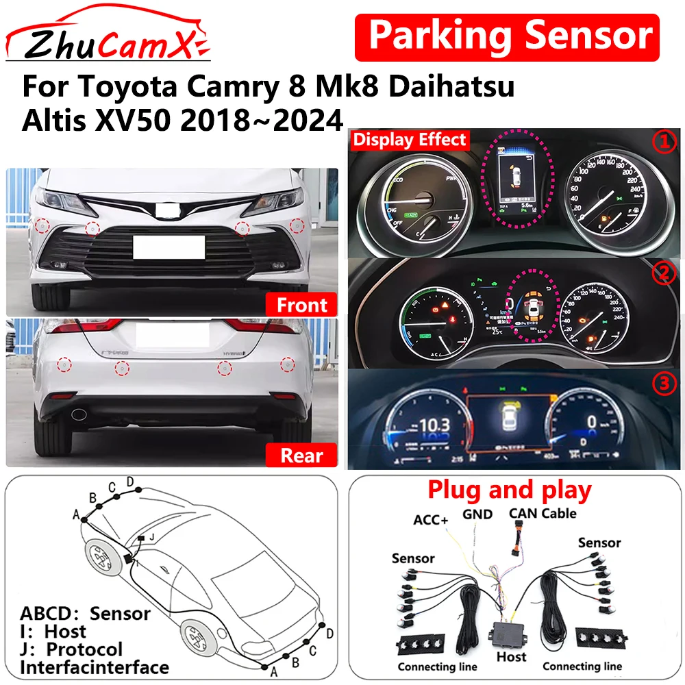 for Toyota Camry 8 Mk8 Daihatsu Altis XV50 2018-2024 Car OEM Parking Sensor Front Rear Reverse Assist Reversing AID System
for Toyota Camry 8 Mk8 Daihatsu Altis XV50 2018-2024 Car OEM Parking Sensor Front Rear Reverse Assist Reversing AID System