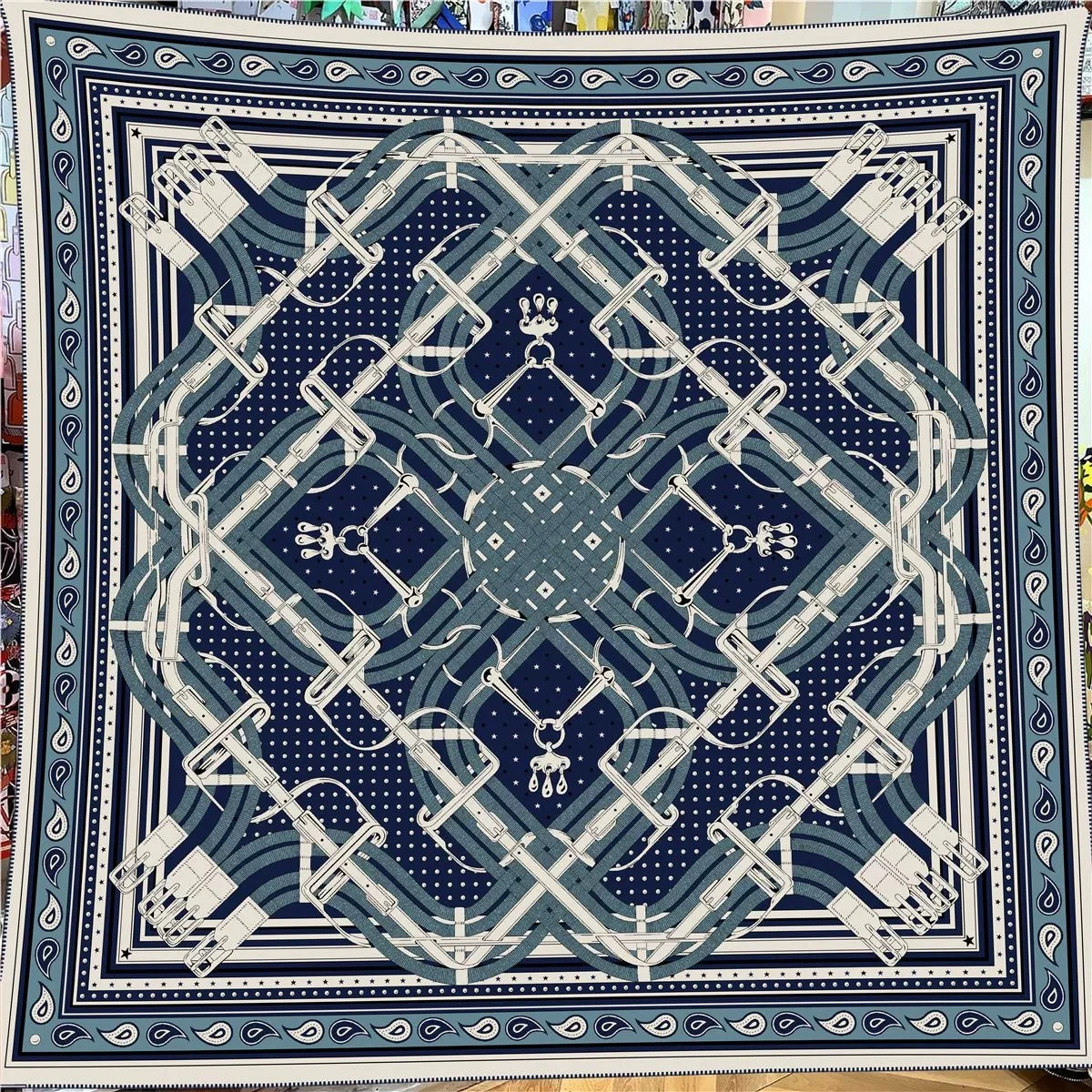 130CM Faux Silk Cashmere Scarf Women Warm Shawl Chain Printed Large Square Scarves Wraps Lady Bandana Hijab Female Foulards
130CM Faux Silk Cashmere Scarf Women Warm Shawl Chain Printed Large Square Scarves Wraps Lady Bandana Hijab Female Foulards