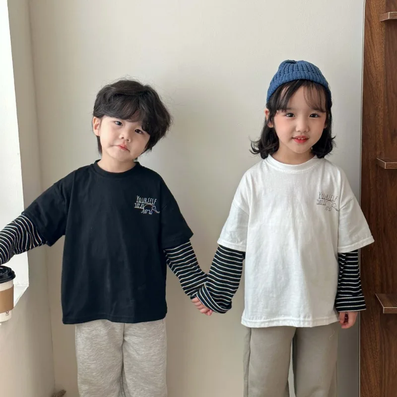 2024 Spring children cartoon letters cotton T shirts boys and girls O-Neck loose patchwork long sleeve Tops
2024 Spring children cartoon letters cotton T shirts boys and girls O-Neck loose patchwork long sleeve Tops