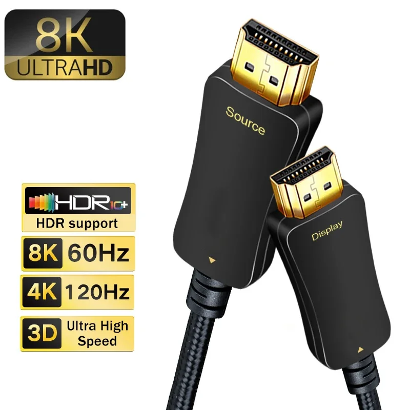 8K HDMI Fiber Optical Cable 4K 60Hz High Speed AOC HDMI Fiber Cable 10M 30M 4K 120Hz 48Gbps HDR HDCP for PS5 HD TV PC Projector
8K HDMI Fiber Optical Cable 4K 60Hz High Speed AOC HDMI Fiber Cable 10M 30M 4K 120Hz 48Gbps HDR HDCP for PS5 HD TV PC Projector