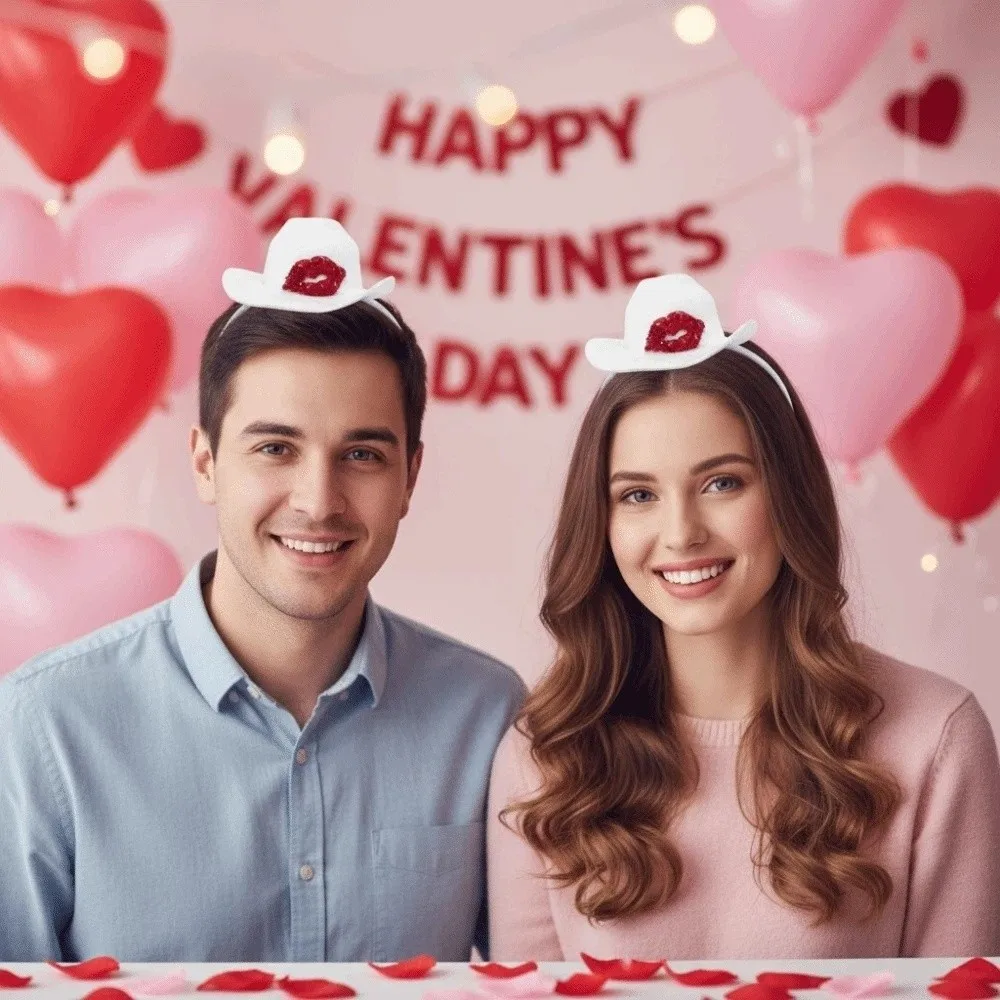 Headdress Felt Valentine's Day Hair Hoop Sequins Plastic Shining Lip Print Hairband Pink Sweet Pink Cowboy Hat Headband Couple
Headdress Felt Valentine's Day Hair Hoop Sequins Plastic Shining Lip Print Hairband Pink Sweet Pink Cowboy Hat Headband Couple