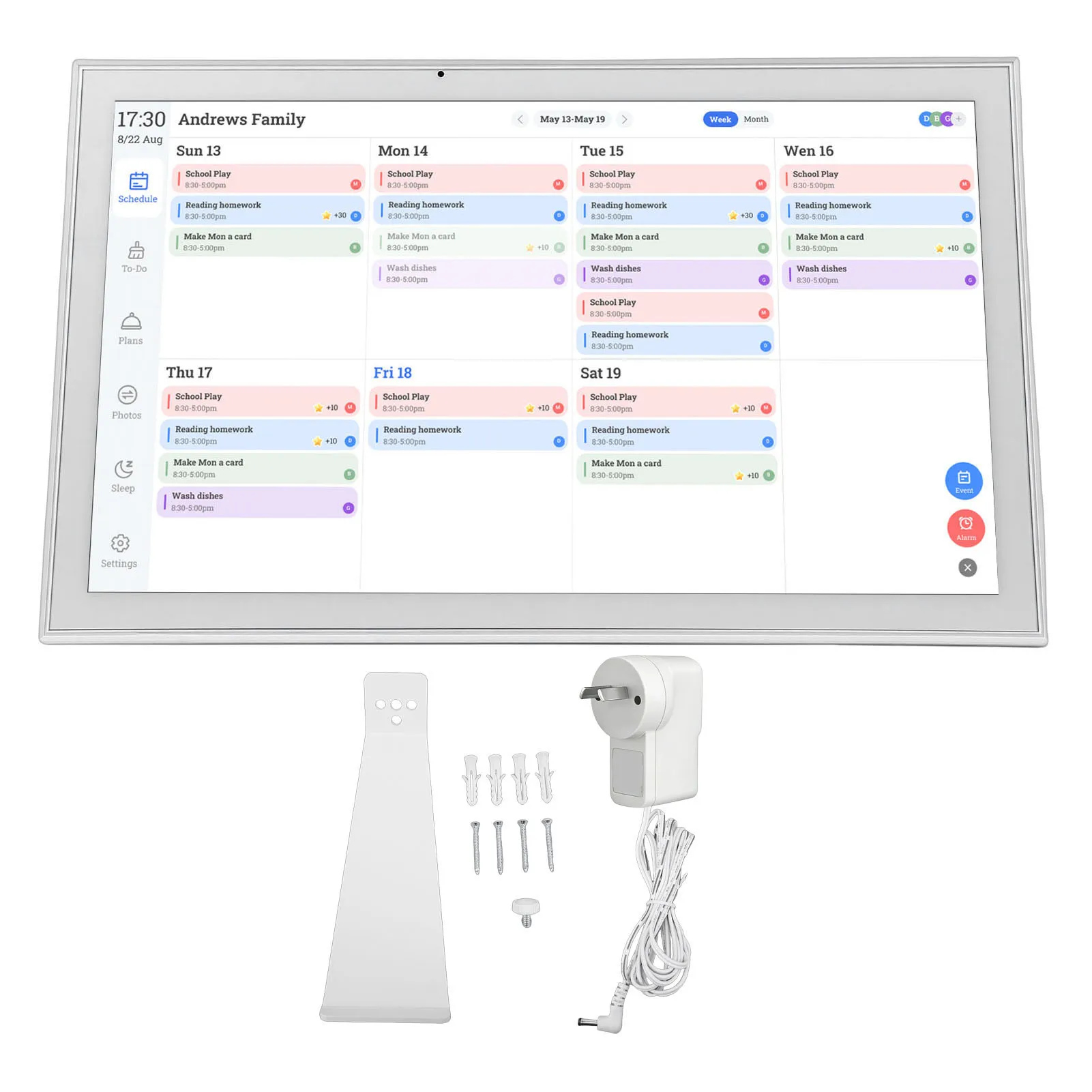 Digital Calendar 21.5inch Touchscreen Electronic Chore Chart Smart Weekly Monthly Planner Wall Desk Family Planner Picture Frame
Digital Calendar 21.5inch Touchscreen Electronic Chore Chart Smart Weekly Monthly Planner Wall Desk Family Planner Picture Frame