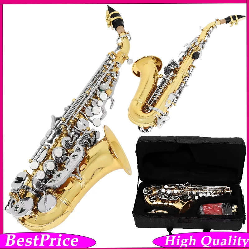 SLADE S79 Soprano Saxophone Small Bend Down B-Tone Yellow Copper Tube Body Carving Flower White Shell Button Gold Silver Button
SLADE S79 Soprano Saxophone Small Bend Down B-Tone Yellow Copper Tube Body Carving Flower White Shell Button Gold Silver Button