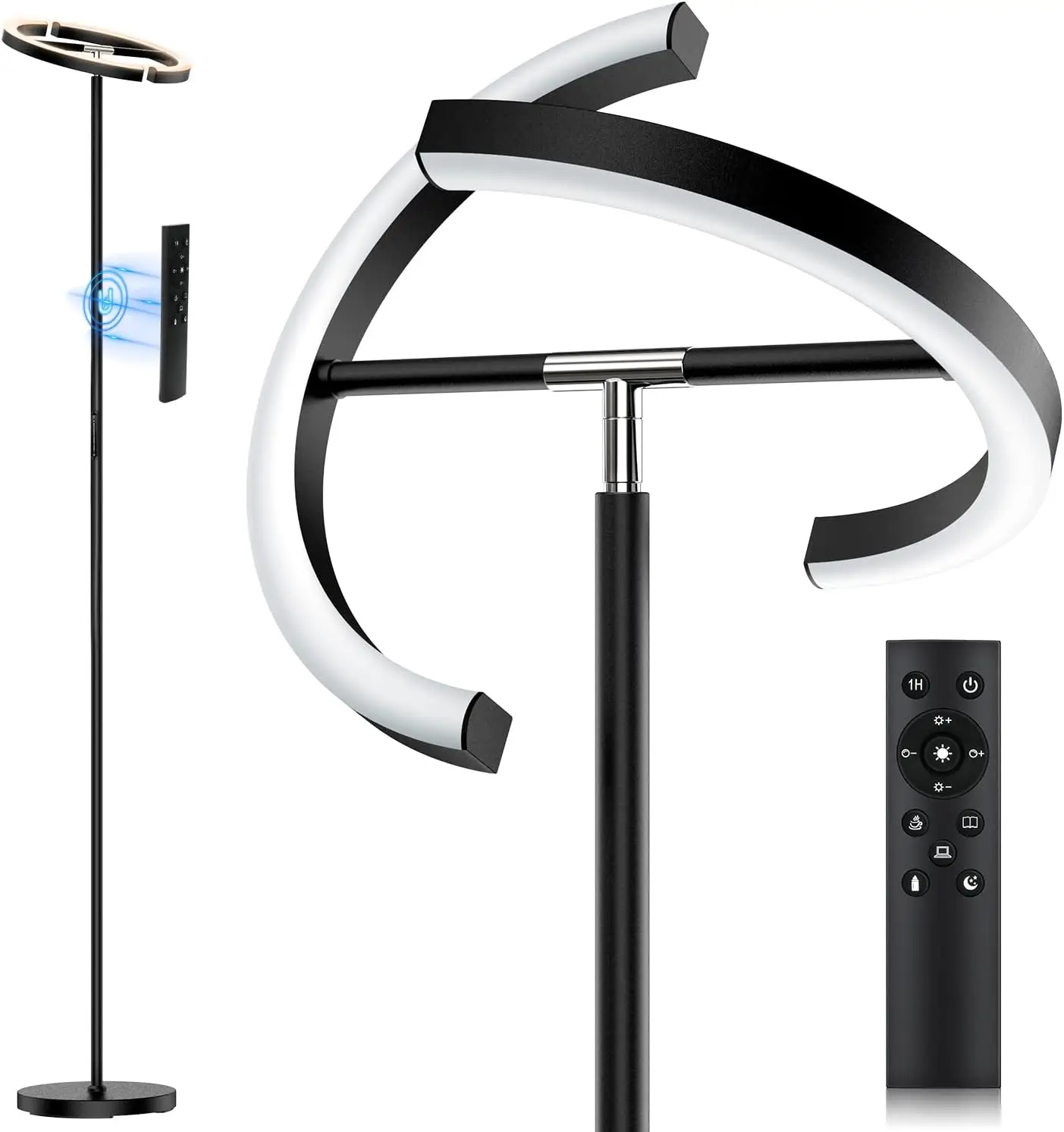 Modern Rotatable LED Floor Lamp with Touch & Remote Control, Dimmable 3000-6000K Light for Living Room Bedroom Office
Modern Rotatable LED Floor Lamp with Touch & Remote Control, Dimmable 3000-6000K Light for Living Room Bedroom Office