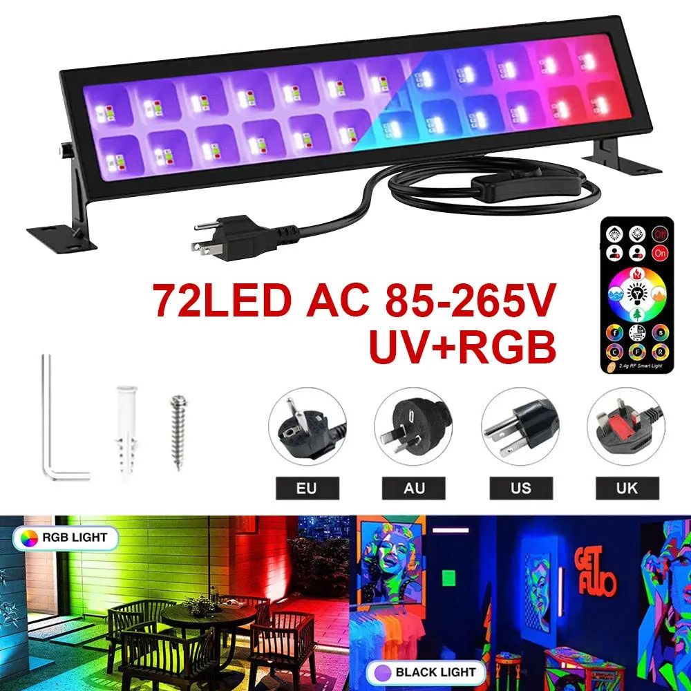 48W RGB LED Stage Light UV LED floodlight DJ Disco Party Par Stage Light UV Wall Wash Light Effect Dance Xmas Halloween Decorate
48W RGB LED Stage Light UV LED floodlight DJ Disco Party Par Stage Light UV Wall Wash Light Effect Dance Xmas Halloween Decorate