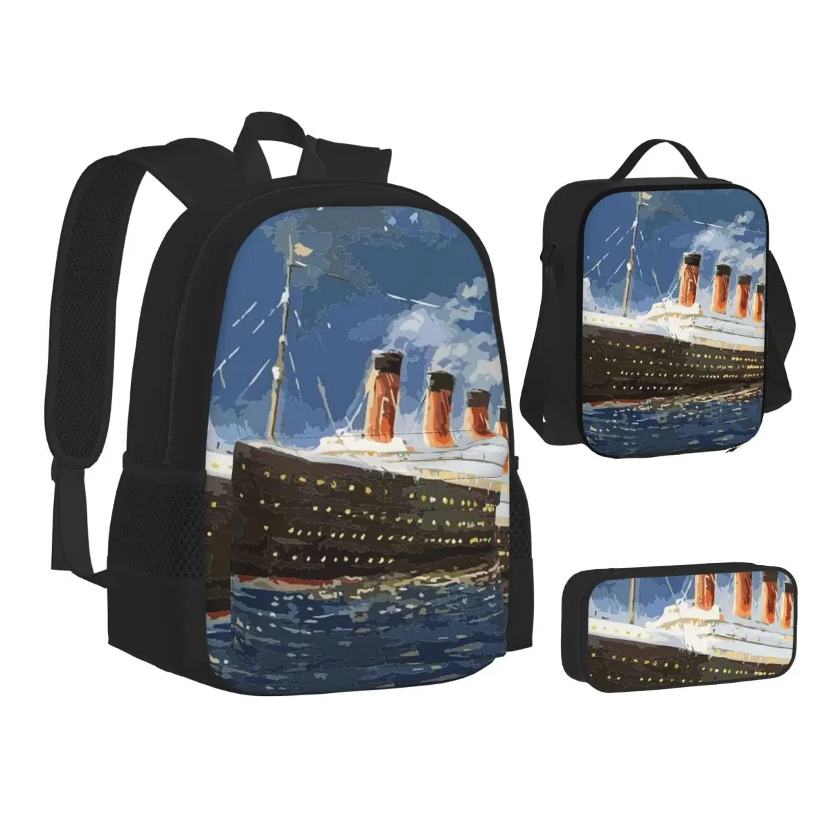The Most Popular Ship Of All Times, Titanic. Backpacks Students School Bags Kids Rucksack Lunch Bag Pen Bag Three-Piece Set
The Most Popular Ship Of All Times, Titanic. Backpacks Students School Bags Kids Rucksack Lunch Bag Pen Bag Three-Piece Set