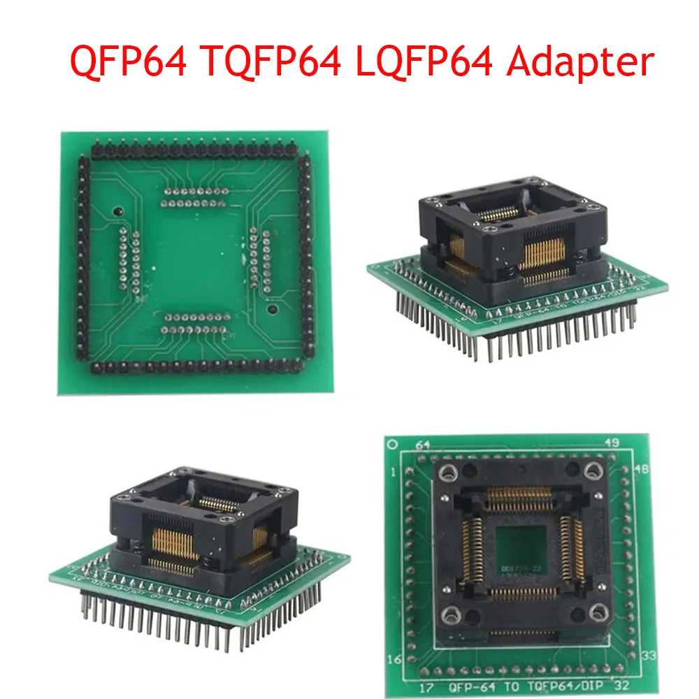 QFP64 TQFP64 LQFP64 Test Flash Programming ZIF adapter For ETL I C Chip Programmer STM32 Burn in Socket Pitch IC Test
QFP64 TQFP64 LQFP64 Test Flash Programming ZIF adapter For ETL I C Chip Programmer STM32 Burn in Socket Pitch IC Test