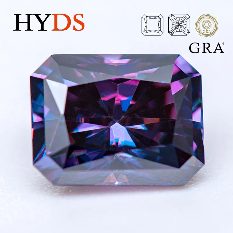 Moissanite Stone Radiant Cut Imperial Purple Color VVS1 Gemstone Charms Beads for Jewelry Making Materials with GRA Certificate
Moissanite Stone Radiant Cut Imperial Purple Color VVS1 Gemstone Charms Beads for Jewelry Making Materials with GRA Certificate