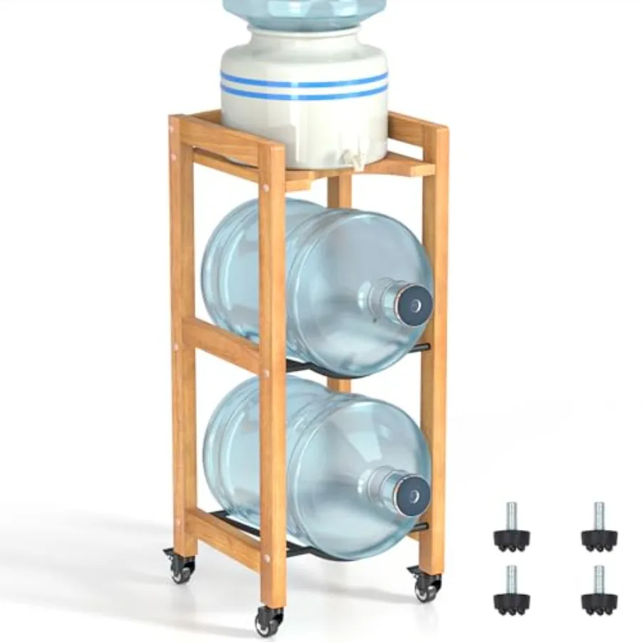 3-Tier 5 Gallon Water Jug Holder with Top Shelf 4 Metal Wheels or Adjustable Feet Hard Water Dispenser Floor Stand en Organizer
3-Tier 5 Gallon Water Jug Holder with Top Shelf 4 Metal Wheels or Adjustable Feet Hard Water Dispenser Floor Stand en Organizer