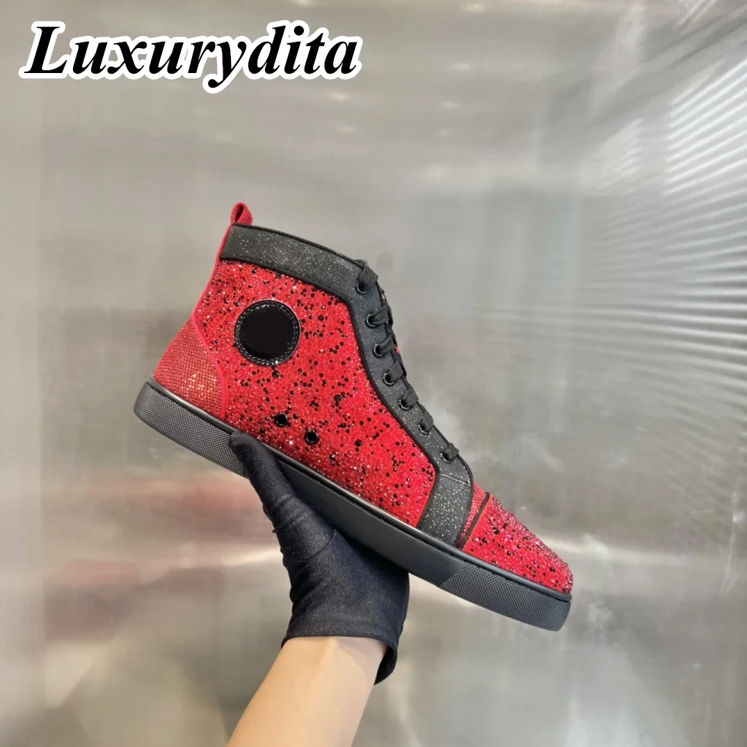 Top Quality Womens Trendy Casual Sneakers Luxury Mens Real Leather Tennis Shoes Designr Red Sole Tide Lovers Rivet Shoes HJ0724
Top Quality Womens Trendy Casual Sneakers Luxury Mens Real Leather Tennis Shoes Designr Red Sole Tide Lovers Rivet Shoes HJ0724