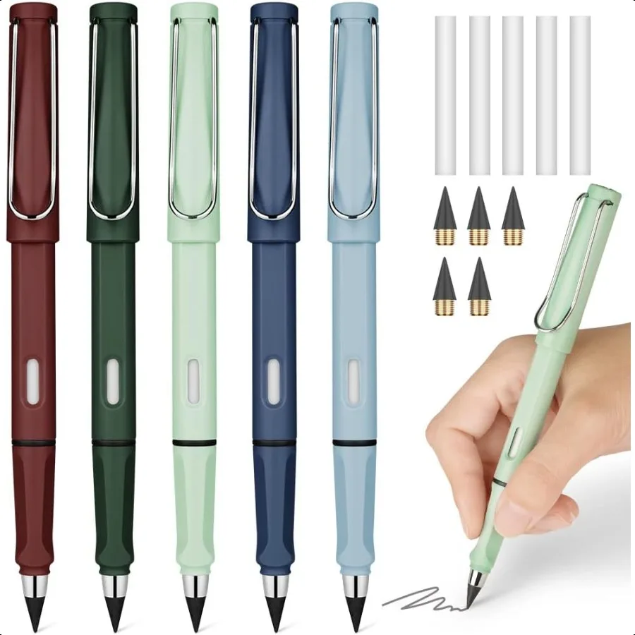Inkl Pencil with Eraser 5 Sets Infinity Pencil Everlasting Pencil Reusable Infinite Pencil with Extra 5 Eraser 5 Replaceable Ni
Inkl Pencil with Eraser 5 Sets Infinity Pencil Everlasting Pencil Reusable Infinite Pencil with Extra 5 Eraser 5 Replaceable Ni