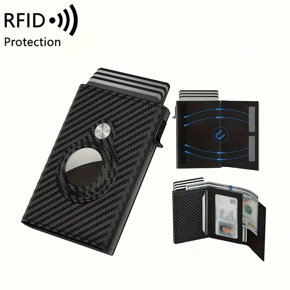 Fashion Multifunctional Smart Pop-Up RFID Blocking ID Credit Card Holder Wallet, For Air Tag Tri-Fold Large Capacity Wallet, Carbon Fiber Pattern Credit Card Clip, With ID Window Card Slots,Cash Pocket Card Holder Wallet, Minimalist Front Pocket Design
Fashion Multifunctional Smart Pop-Up RFID Blocking ID Credit Card Holder Wallet, For Air Tag Tri-Fold Large Capacity Wallet, Carbon Fiber Pattern Credit Card Clip, With ID Window Card Slots,Cash Pocket Card Holder Wallet, Minimalist Front Pocket Design