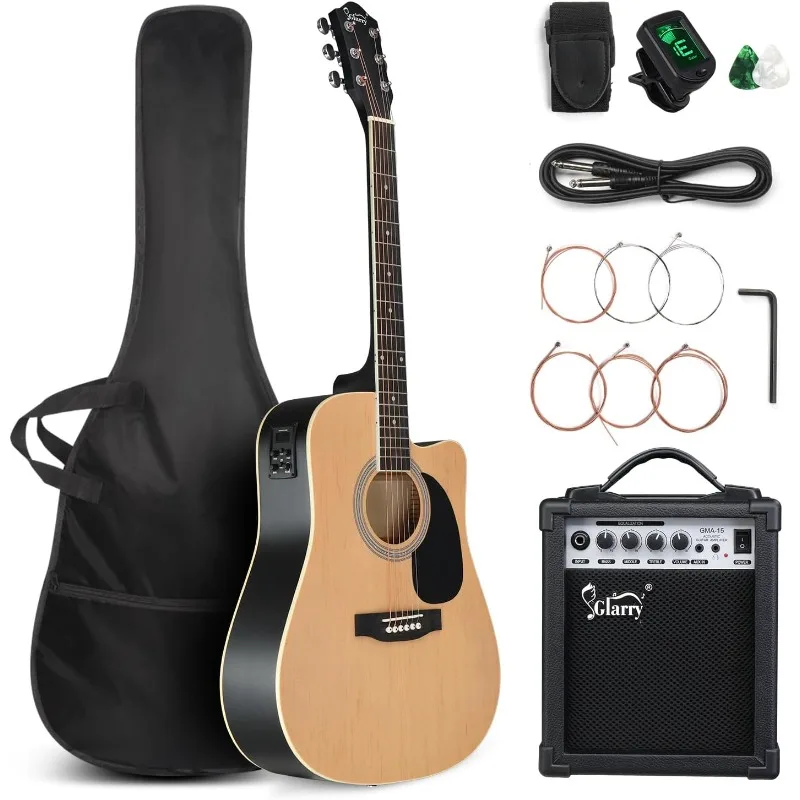 GLARRY Full Size 6 Strings Acoustic Electric Guitar Beginner Kit, Cutaway 41 Inch Electric Acoustic Guitar, Basswood Guitarra
GLARRY Full Size 6 Strings Acoustic Electric Guitar Beginner Kit, Cutaway 41 Inch Electric Acoustic Guitar, Basswood Guitarra
